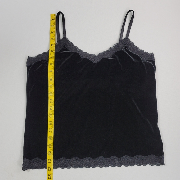 Velvet And Lace Spaghetti Strap Top Sz L By Coldwater Creek - Picture 5 of 16